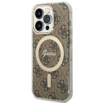 Guess GUHMP15LH4STW iPhone 15 Pro6.1" brązowy/brown hardcase IML 4G MagSafe