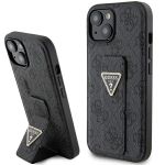Guess GUHCP15SPGS4TDK iPhone 15 / 14 / 13 6.1" czarny/black hardcase Grip Stand 4G Triangle Strass