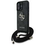 Etui Guess 4G Big Logo Cord StapCrossbody do iPhone 16 czarny