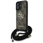 Etui Guess 4G Big Logo Cord StapCrossbody do iPhone 16 brązowy