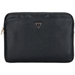 Torba Guess Sleeve 14" Grained Zipper Pocket Triangle Logo czarny