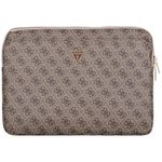 Torba Guess Sleeve 14" 4G Zipper Pocket Triangle Logo brązowy