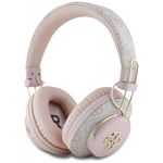 Słuchawki nauszne Guess Bluetooth ENC Metal 4G Logo różowy
