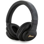 Słuchawki nauszne Guess Bluetooth 4G Leather Tone On Tone Script czarny
