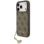 Etui Guess 4G Charms Collection MagSafe do iPhone 17 Pro / 18 Pro brązowy