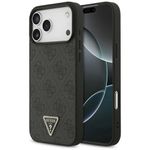 Etui Guess Leather 4G Triangle Strass MagSafe do iPhone 17 Pro Max / 18 Pro Max czarny