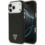 Etui Guess Glitter Triangle Logo MagSafe do iPhone 17 Pro Max / 18 Pro Max czarny