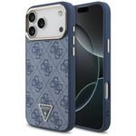 Etui Guess 4G Triangle Logo MagSafe do iPhone 17 Pro Max / 18 Pro Max niebieski złoty
