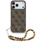 Etui Guess 4G Strap Triangle Logo MagSafe do iPhone 17 Pro Max / 18 Pro Max brązowy