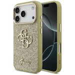 Etui Guess Fixed Glitter Big 4G Metal Frame do iPhone 17 Pro / 18 Pro złoty