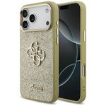 Etui Guess Fixed Glitter Big 4G Metal Frame do iPhone 17 Pro Max / 18 Pro Max złoty