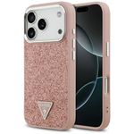 Etui Guess Glitter Triangle Logo MagSafe do iPhone 17 Pro / 18 Pro różowy