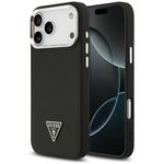 Etui Guess Grained Triangle Logo MagSafe do iPhone 17 Pro / 18 Pro czarny