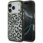 Etui Guess Leopard Glitter MagSafe do iPhone 17 Pro Max / 18 Pro Max czarny