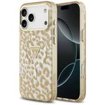 Etui Guess Leopard Glitter MagSafe do iPhone 17 Pro Max / 18 Pro Max brązowy