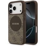 Etui Guess 4G Circle Classic Logo MagSafe do iPhone 17 Pro / 18 Pro brązowy