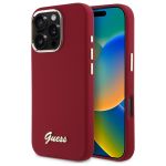 Guess GUHCP16XSMBSLM iPhone 16 Pro Max6.9" magenta hardcase Silicone Script Metal Logo