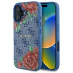 Guess GUHMP16SP4ROPEMCB iPhone 16 6.1" niebieski/blue hardcase 4G Flowers Print MagSafe