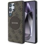 Etui Guess 4G Round Patch Classic Logo MagSafe do Samsung Galaxy S25 Ultra brązowy