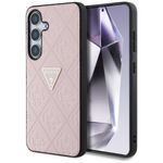 Etui Guess Hot Stamp 4G Pattern Triangle Metal Logo do Samsung Galaxy S25 różowy