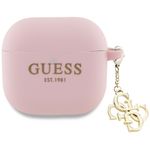 Guess GUA4LECG4P AirPods 4 / 5 cover różowy/pink Silicone 4G Charm