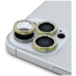 Szkło na obiektyw aparatu Guess Rhinestone do iPhone 16 Pro / 16 Pro Max złoty