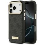 Etui Guess 4G Logo Plate MagSafe do iPhone 17 Pro / 18 Pro czarny