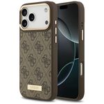 Etui Guess 4G Logo Plate MagSafe do iPhone 17 Pro Max / 18 Pro Max brązowy