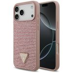 Etui Guess Rhinestone Triangle Logo do iPhone 17 Pro Max / 18 Pro Max różowy