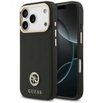 Etui Guess Grained Strass Logo MagSafe do iPhone 17 Pro / 18 Pro czarny