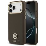 Etui Guess Grained Strass Logo MagSafe do iPhone 17 Pro Max / 18 Pro Max brązowy