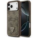Etui Guess 4G Double Card Triangle do iPhone 17 Pro Max / 18 Pro Max brązowy