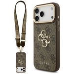 Etui Guess 4G Big 4G Classic Logo Big Strap Metal Buttons do iPhone 17 Pro Max / 18 Pro Max brązowy