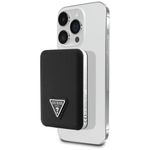 Powerbank indukcyjny Guess Grained Triangle 5000mAh 15W USB-C MagSafe czarny