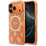 Etui Guess IML Peony Dot MagSafe do iPhone 17 Pro / 18 Pro pomarańczowy