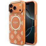 Etui Guess IML Peony Dot MagSafe do iPhone 17 Pro Max / 18 Pro Max pomarańczowy