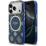Etui Guess IML Peony Dot MagSafe do iPhone 17 Pro / 18 Pro niebieski