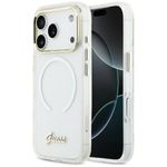 Etui Guess IML Gradient Script Metal MagSafe do iPhone 17 Pro Max / 18 Pro Max biały
