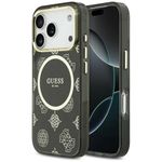 Etui Guess IML Peony Dot MagSafe do iPhone 17 Pro / 18 Pro czarny