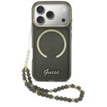 Etui Guess IML Glitters Script Strap MagSafe do iPhone 17 Pro / 18 Pro czarny