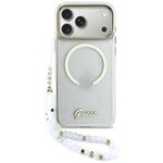 Etui Guess IML Glitters Script Strap MagSafe do iPhone 17 Pro Max / 18 Pro Max przezroczysty