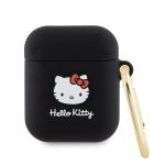 Hello Kitty HKA23DKHSK Airpods 1/2 coverczarny/black Silicone 3D Kitty Head