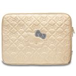 Hello Kitty Sleeve HKCSZPEKHBPD 14"złoty/gold Zip PU Quilted Bows