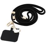 Uniwersalna smycz do telefonu Hello Kitty Patch & Kitty Head Charm czarny