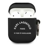 Karl Lagerfeld KLACA2SILRSGBK AirPods1/2 cover czarny/black Silicone RSG