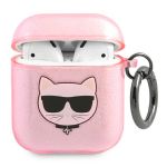 Karl Lagerfeld KLA2UCHGP AirPods 1/2cover różowy/pink Glitter Choupette