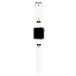 Karl Lagerfeld Pasek KLAWLSLCKW AppleWatch 42/44/45/49mm biały/white strap Silicone Karl & Choupette Heads