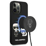 Karl Lagerfeld KLHMP13XSSKCK iPhone 13Pro Max 6,7" hardcase czarny/black Silicone Karl & Choupette Magsafe