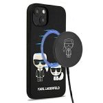 Karl Lagerfeld KLHMP13MSSKCK iPhone 13/ 14 / 15 6,1" hardcase czarny/black Silicone Karl & Choupette Magsafe