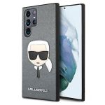 Karl Lagerfeld KLHCS22LSAKHSL S908 S22Ultra srebrny/silver hardcase Saffiano Ikonik Karl`s Head